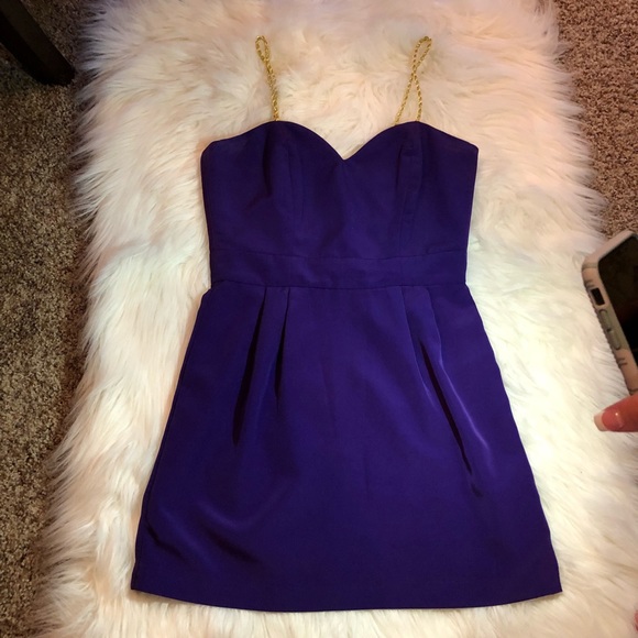 Purple and gold naven mini dress size S - Picture 4 of 5